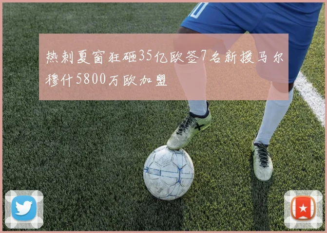 热刺夏窗狂砸35亿欧签7名新援马尔穆什5800万欧加盟